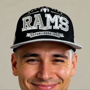 FSBN Kansas City Rams Vintage Snapback Hat Cap Black Gray One Size Adjustable